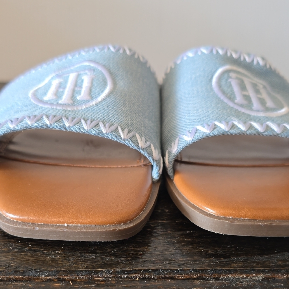 Tommy Hilfiger Women's Blue Slide Sandals - Picture 3 of 10